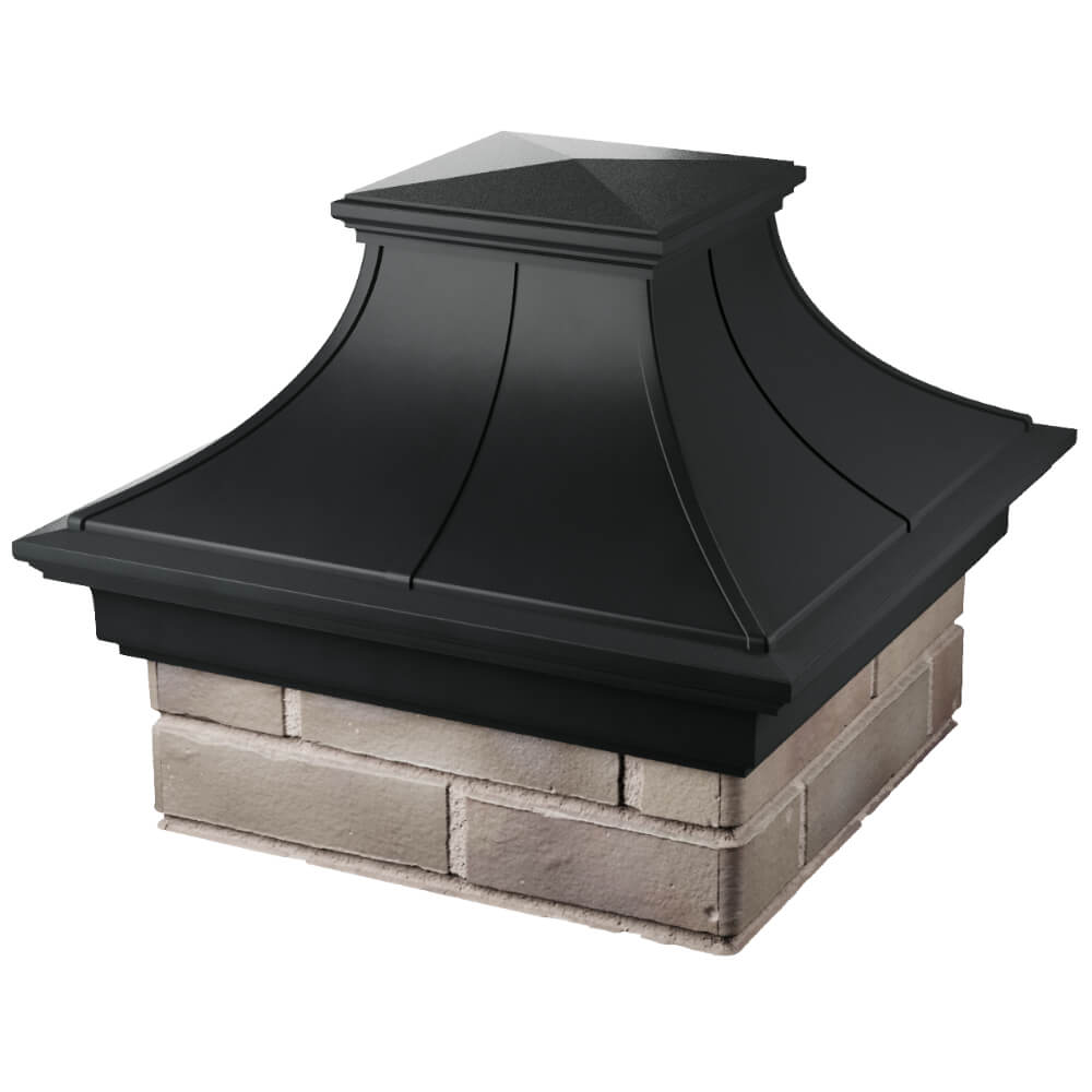 Колпак Zking Монблан Премиум Черный на столб 1.5х1.5 кирпича (385х385мм) в Волгограде фото