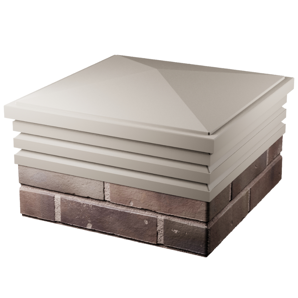 Колпак Zking Бона ХайТек Бежевый на столб 2х2 кирпича (513х513мм) в Волгограде фото