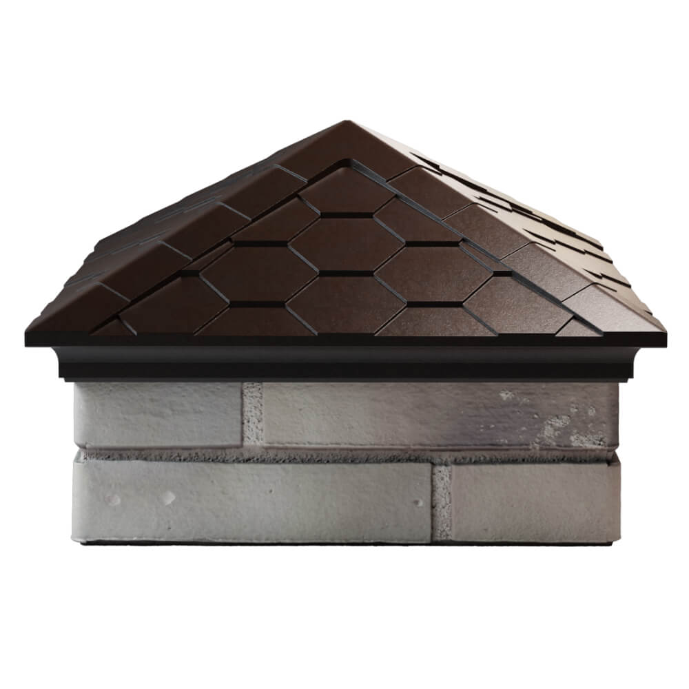 Колпак Zking Эверест Коричневый на столб 1.5х1.5 кирпича (390х390мм) Волгоград фото