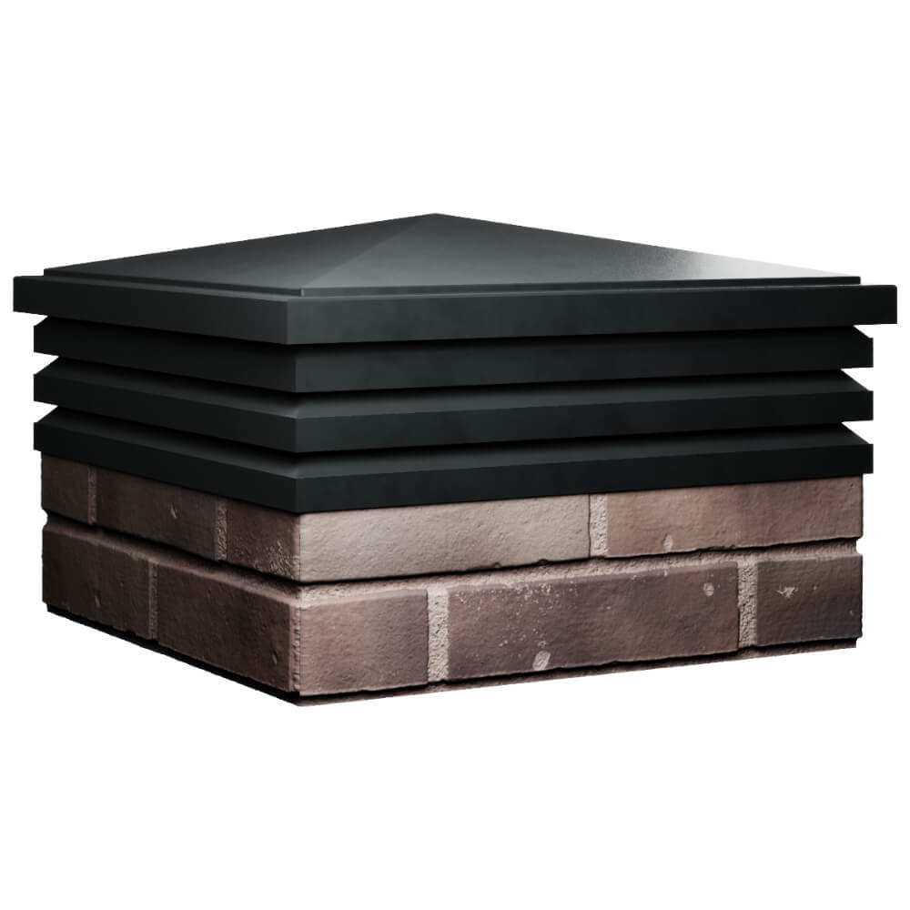 Колпак Zking Бона ХайТек Черный на столб 2х2 кирпича (513х513мм) в Волгограде фото