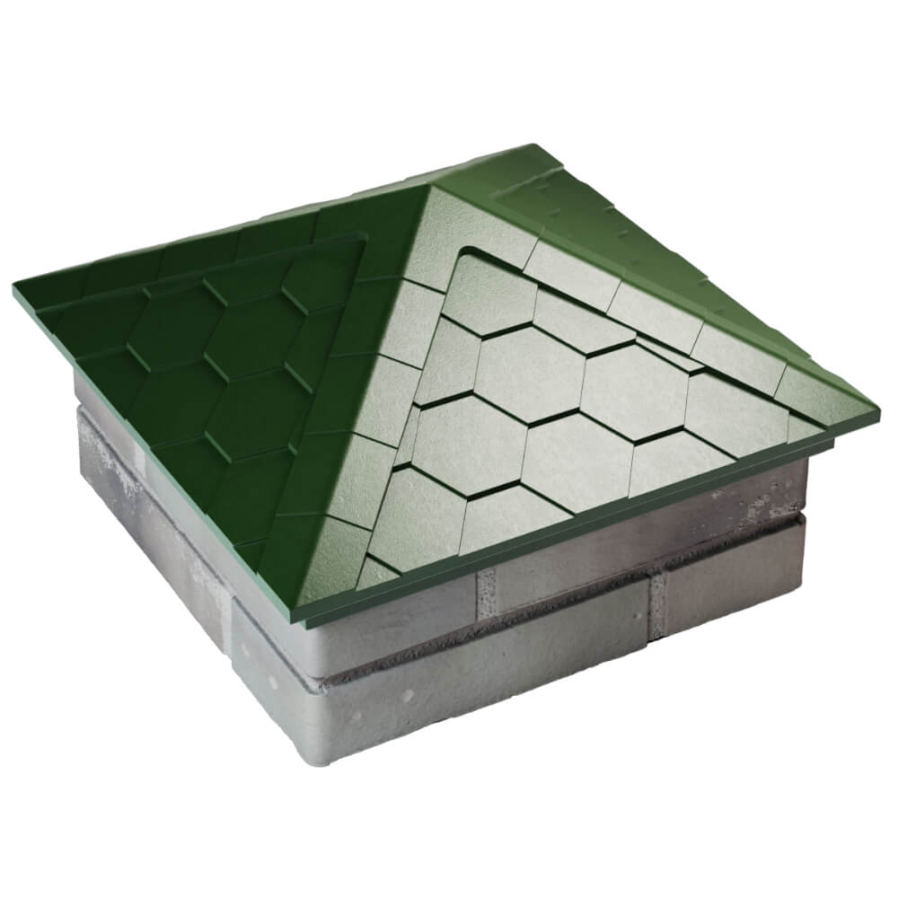 Колпак Zking Эверест Зеленый на столб 1.5х1.5 кирпича (390х390мм) в Волгограде фото