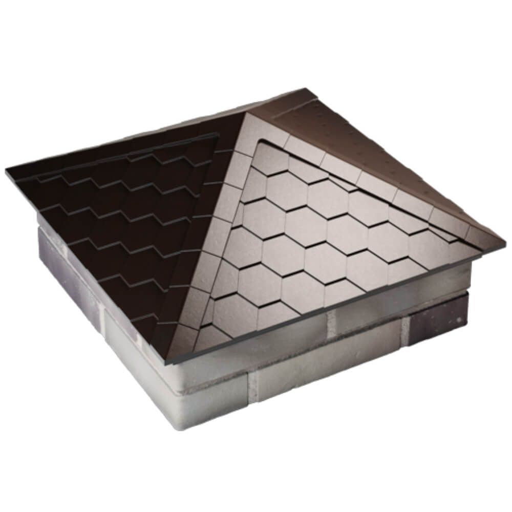 Колпак Zking Эверест Коричневый на столб 2х2 кирпича (535х535мм) Волгоград фото