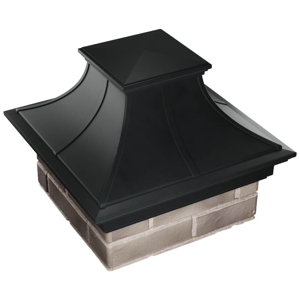 Колпак Zking Монблан Премиум Черный на столб 1.5х1.5 кирпича (385х385мм) в Волгограде фото