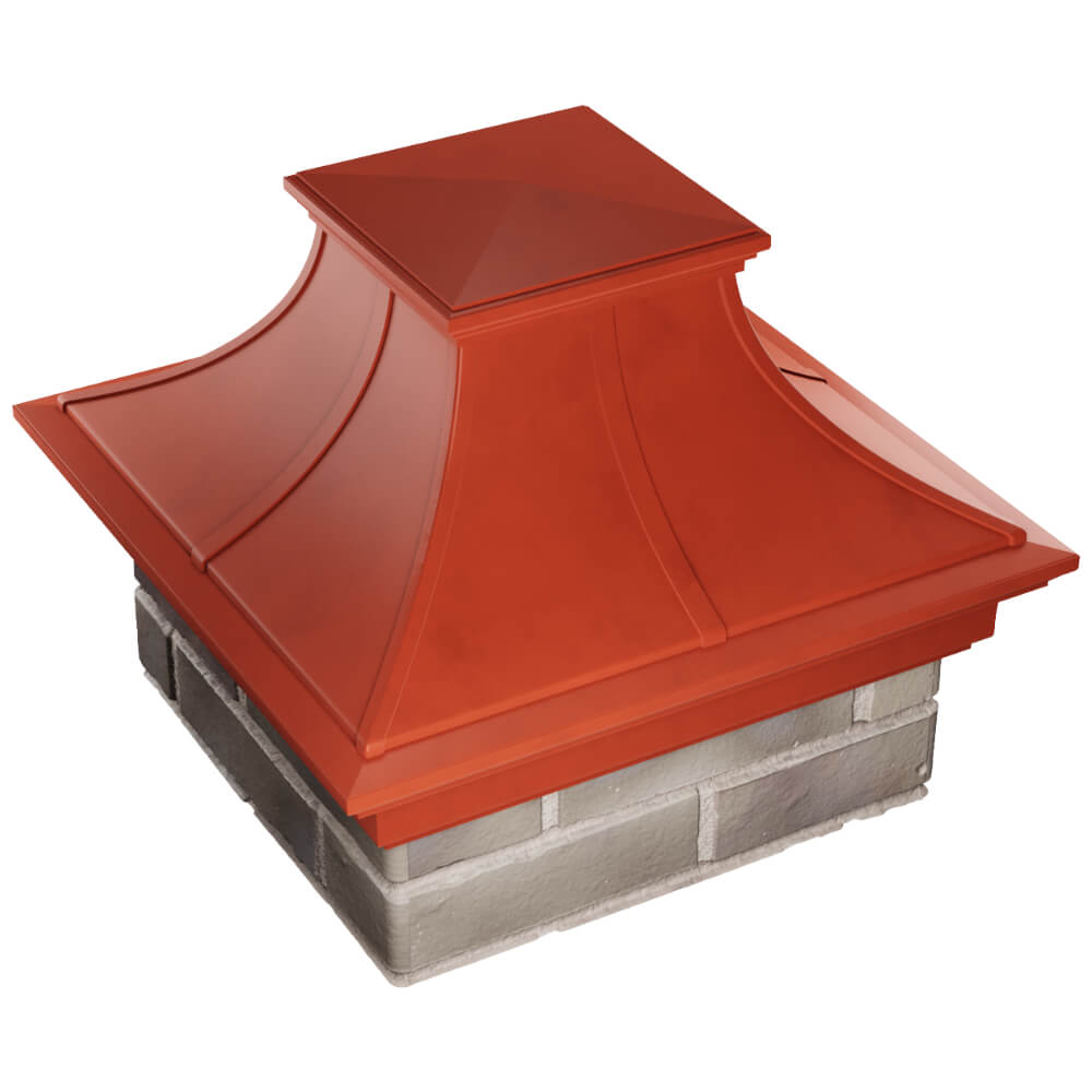 Колпак Zking Монблан Премиум Красный на столб 1.5х1.5 кирпича (385х385мм) в Волгограде фото