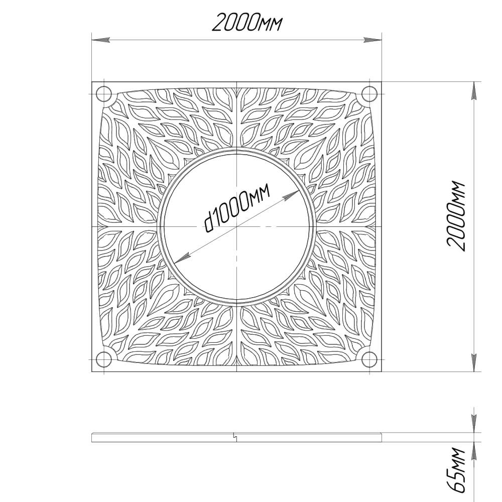 Приствольная решетка для дерева ZKING CRUST 2х2м Черная в Волгограде фото