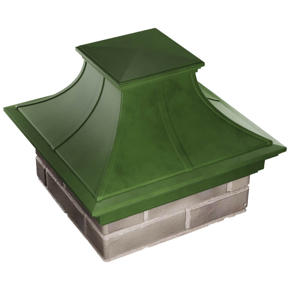 Колпак Zking Монблан Премиум Зеленый на столб 1.5х1.5 кирпича (385х385мм) в Волгограде фото