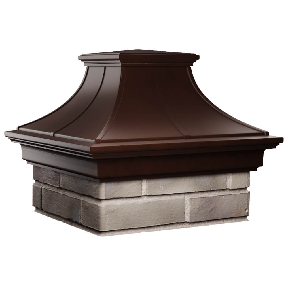 Колпак Zking Монблан Премиум Коричневый на столб 1.5х1.5 кирпича (385х385мм) в Волгограде фото