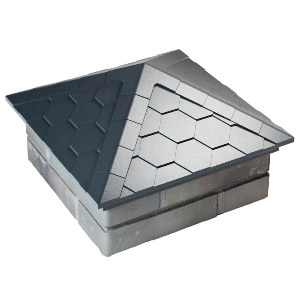 Колпак Zking Эверест Серый на столб 1.5х1.5 кирпича (390х390мм) в Волгограде фото