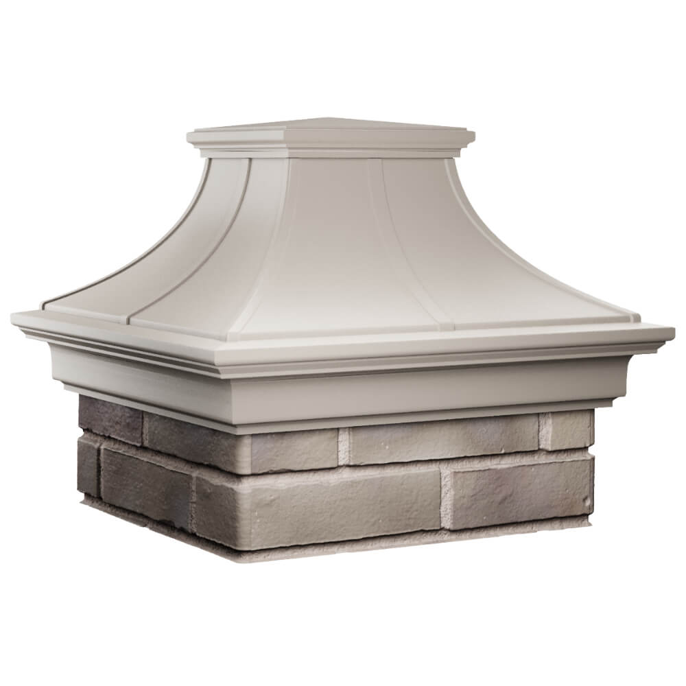 Колпак Zking Монблан Премиум Бежевый на столб 1.5х1.5 кирпича (385х385мм) в Волгограде фото