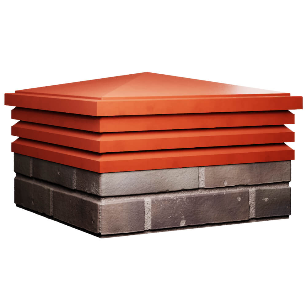 Колпак Zking Бона ХайТек Красный на столб 2х2 кирпича (513х513мм) в Волгограде фото