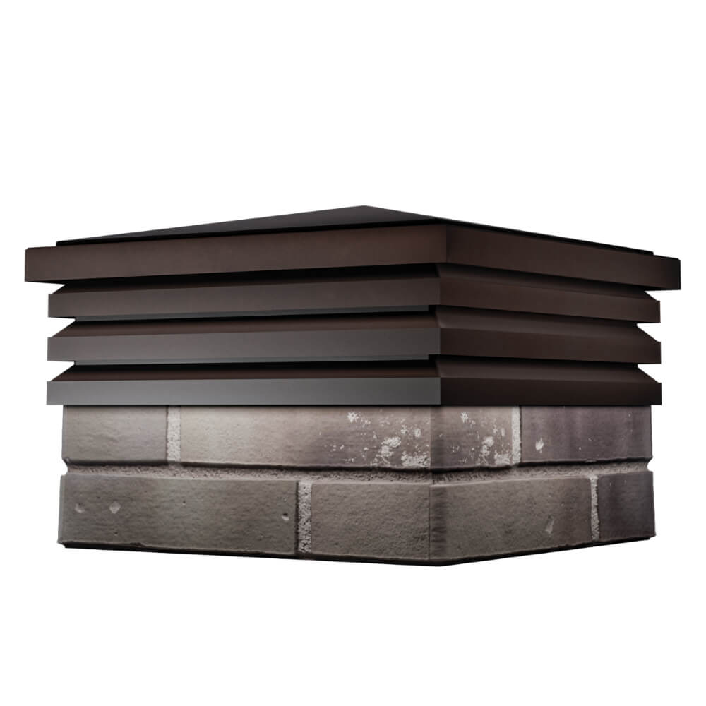 Колпак Zking Бона ХайТек Коричневый на столб 1.5х1.5 кирпича (385х385мм) в Волгограде фото