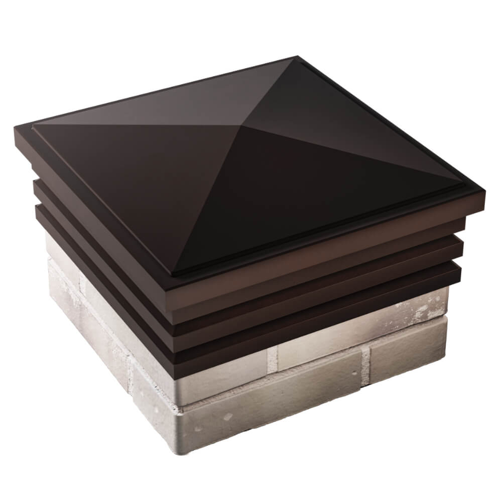 Колпак Zking Бона ХайТек Коричневый на столб 1.5х1.5 кирпича (385х385мм) в Волгограде фото