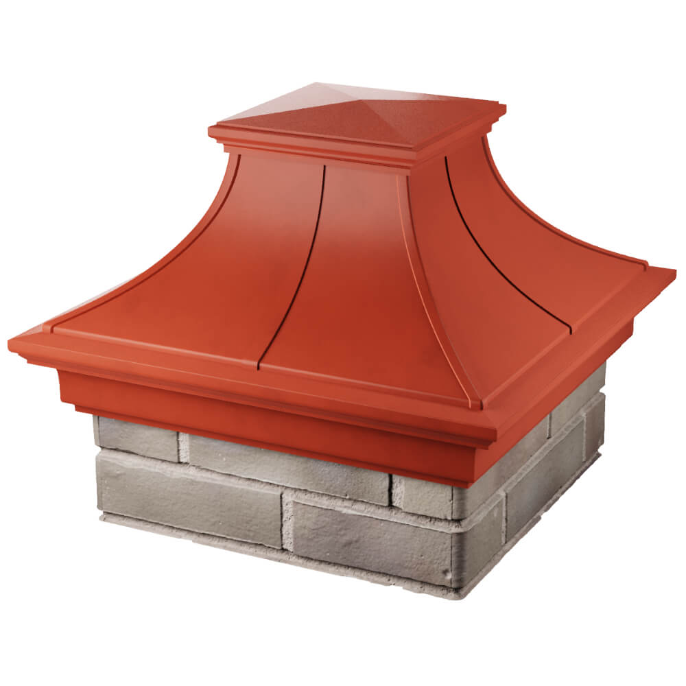 Колпак Zking Монблан Премиум Красный на столб 1.5х1.5 кирпича (385х385мм) в Волгограде фото
