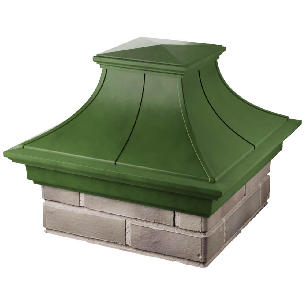 Колпак Zking Монблан Премиум Зеленый на столб 1.5х1.5 кирпича (385х385мм) в Волгограде фото