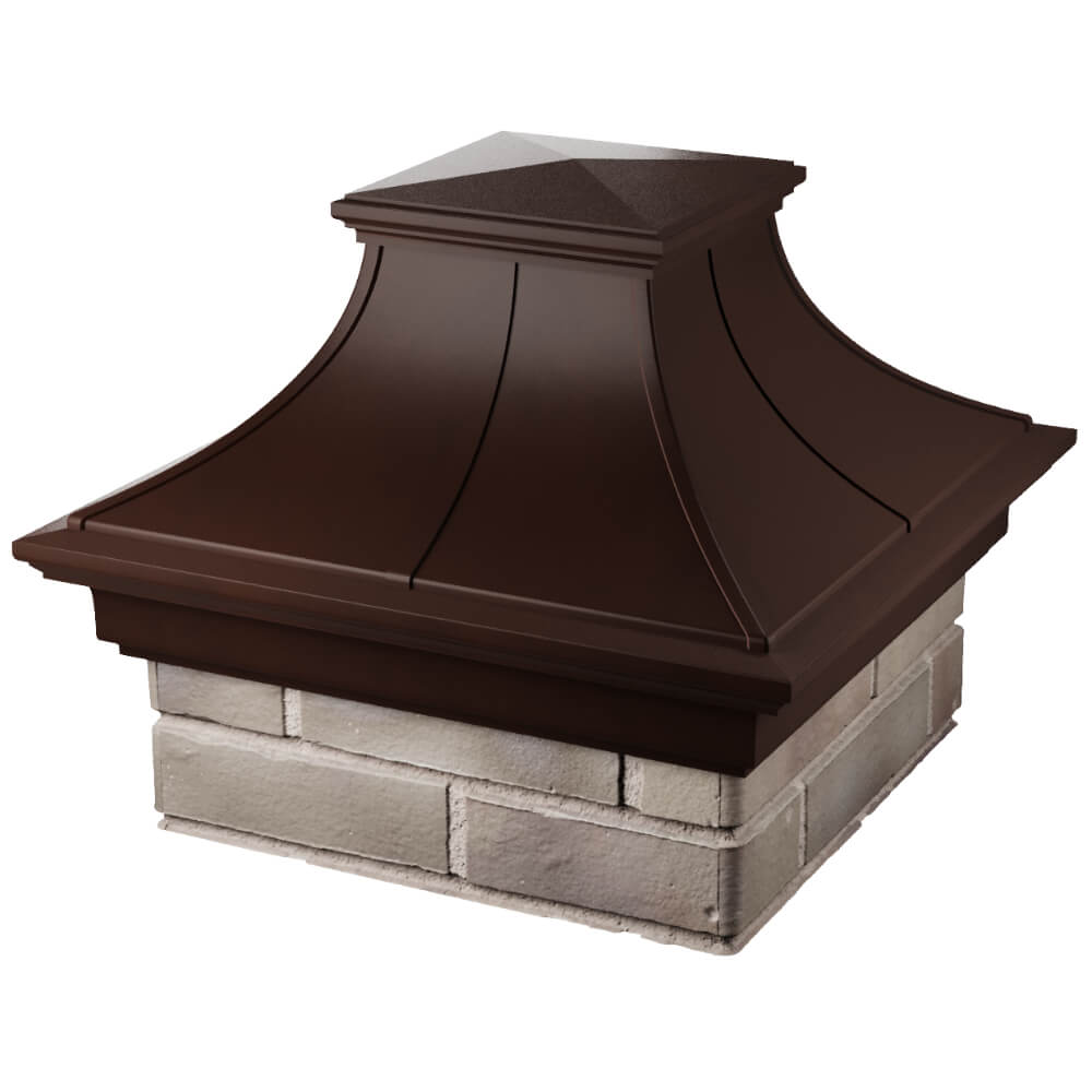 Колпак Zking Монблан Премиум Коричневый на столб 1.5х1.5 кирпича (385х385мм) в Волгограде фото