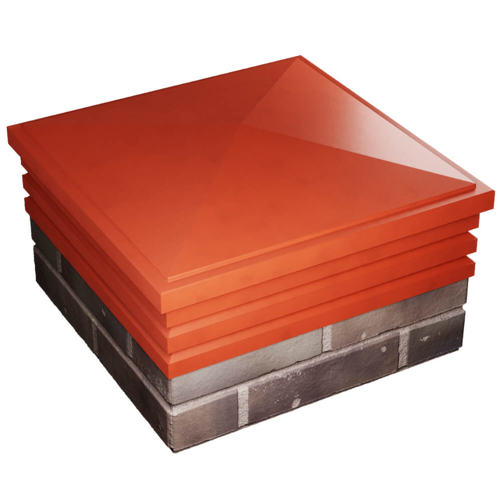 Колпак Zking Бона ХайТек Красный на столб 2х2 кирпича (513х513мм) в Волгограде фото