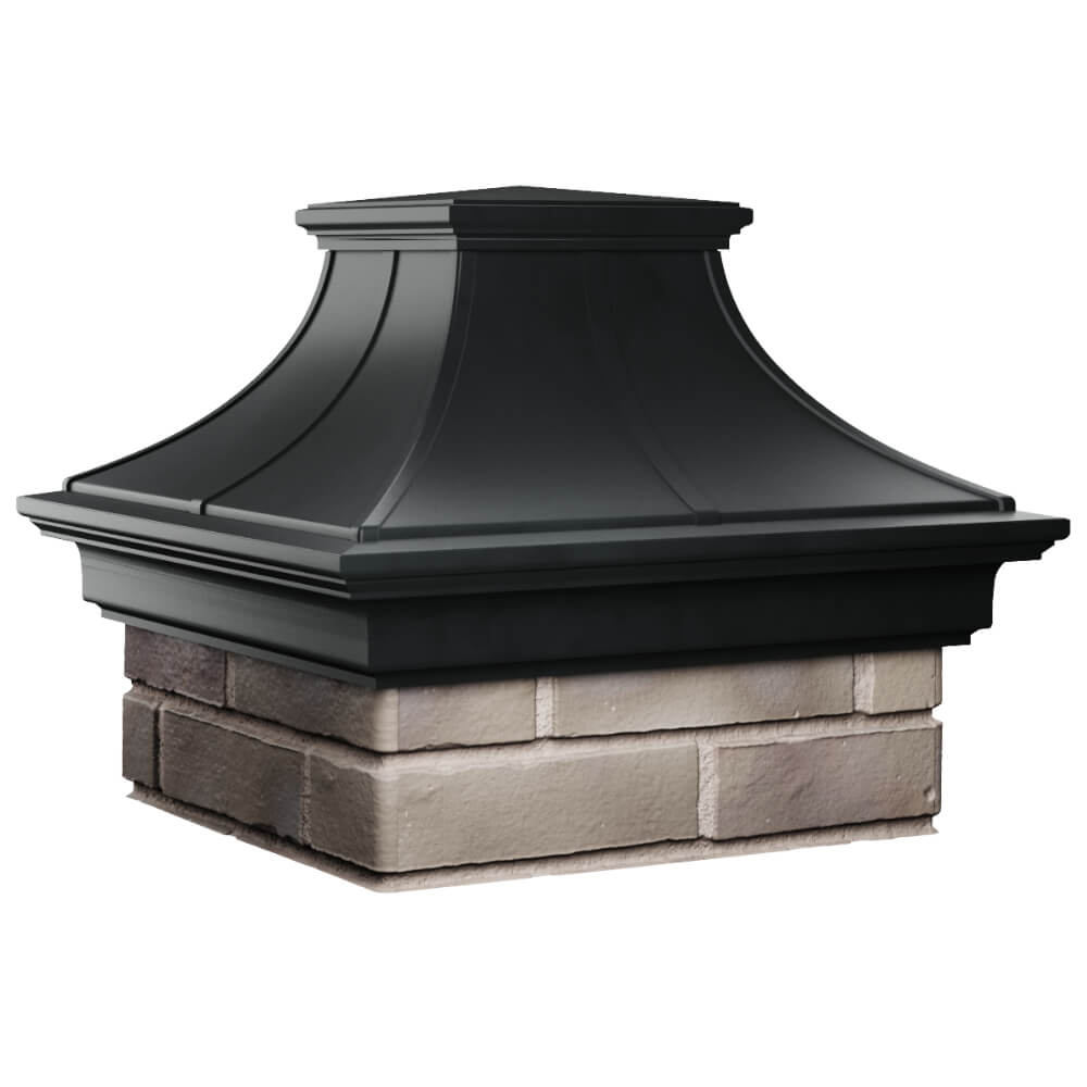 Колпак Zking Монблан Премиум Черный на столб 1.5х1.5 кирпича (385х385мм) в Волгограде фото