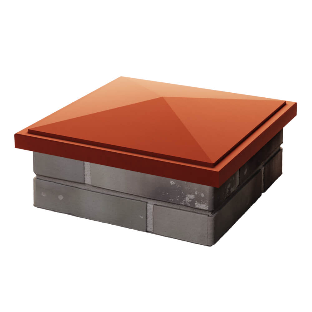 Колпак Zking БонаМоно Красный на столб 1.5х1.5 кирпича (385х385, 400х400мм) в Волгограде фото