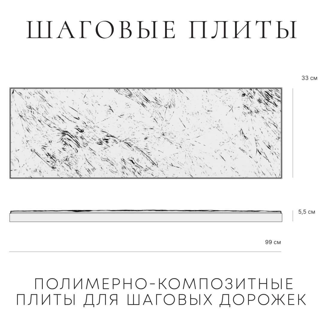 Шаговая плита STONE Графитовый Серый 990х330х55мм в Волгограде фото