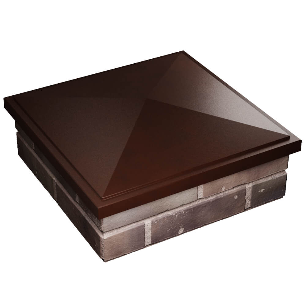 Колпак Zking БонаМоно Коричневый на столб 2х2 кирпича (515х515, 530х530мм) в Волгограде фото