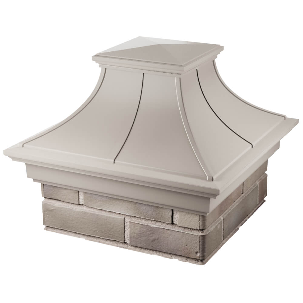 Колпак Zking Монблан Премиум Бежевый на столб 1.5х1.5 кирпича (385х385мм) в Волгограде фото