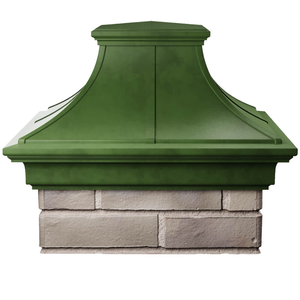 Колпак Zking Монблан Премиум Зеленый на столб 1.5х1.5 кирпича (385х385мм) Волгоград фото