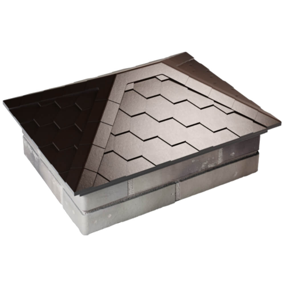 Колпак Zking Эверест Коричневый на столб 2х1.5 кирпича (520х390мм) Волгоград фото