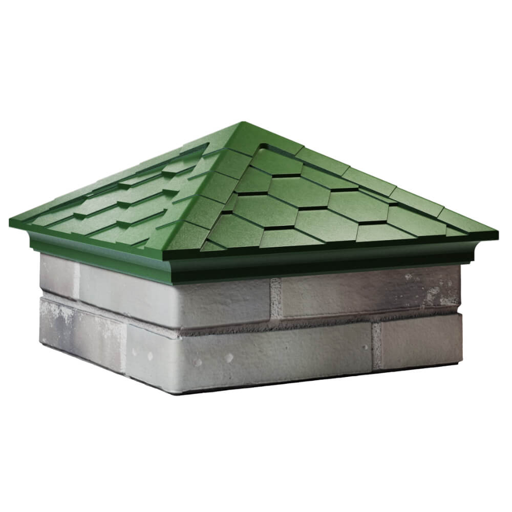 Колпак Zking Эверест Зеленый на столб 1.5х1.5 кирпича (390х390мм) в Волгограде фото