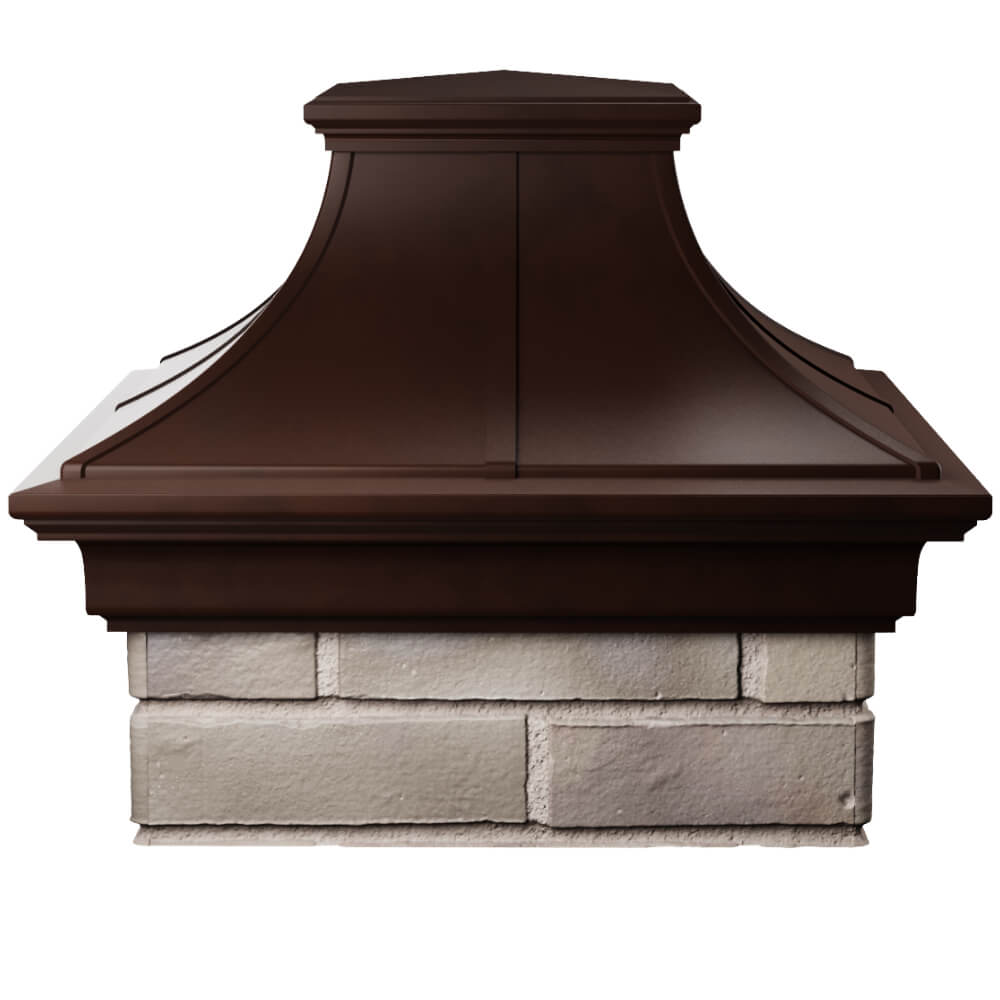 Колпак Zking Монблан Премиум Коричневый на столб 1.5х1.5 кирпича (385х385мм) Волгоград фото