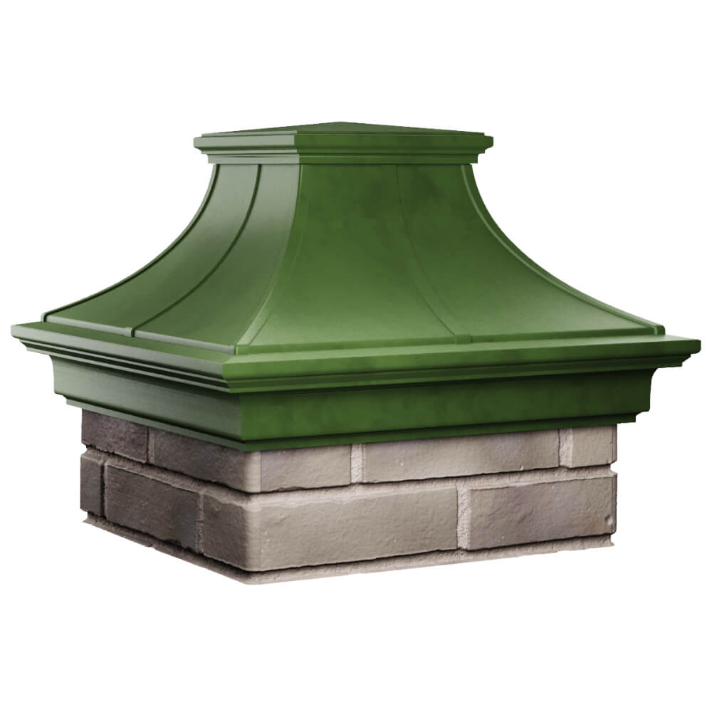 Колпак Zking Монблан Премиум Зеленый на столб 1.5х1.5 кирпича (385х385мм) в Волгограде фото