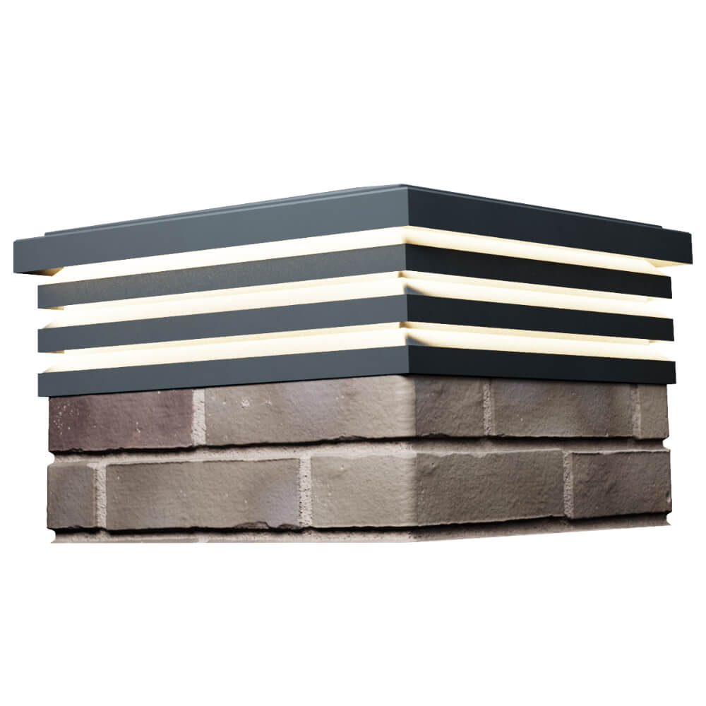 Колпак Zking Бона ХайТек Серый на столб 1.5х1.5 кирпича (385х385мм) с подсветкой в Волгограде фото