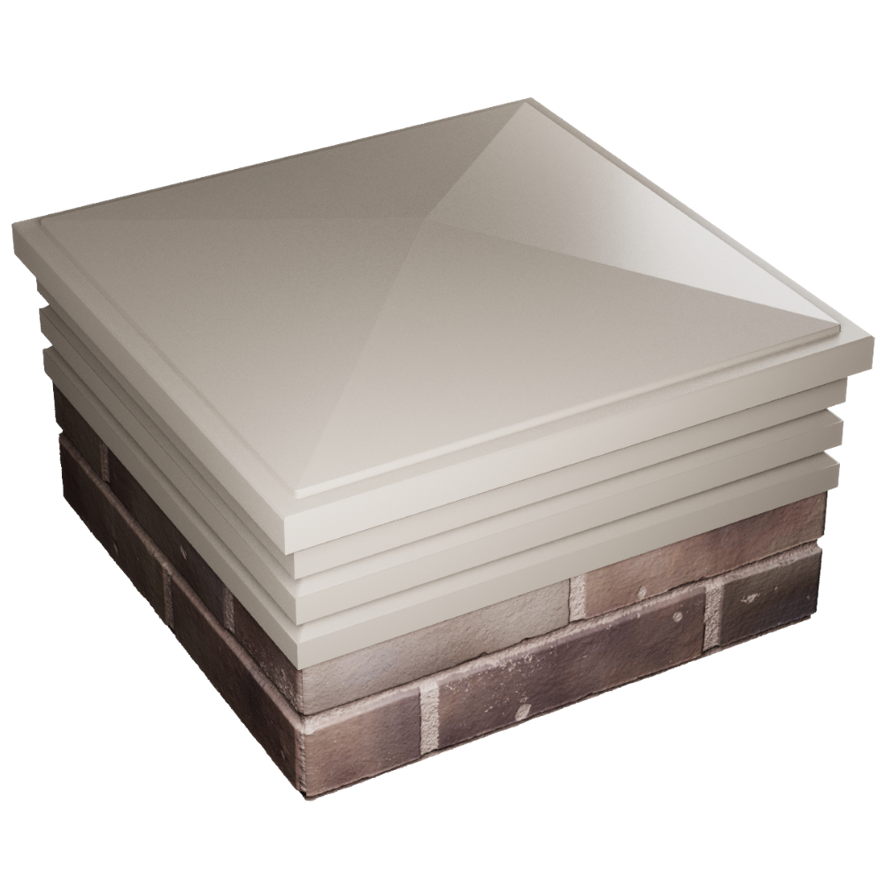 Колпак Zking Бона ХайТек Бежевый на столб 2х2 кирпича (513х513мм) в Волгограде фото