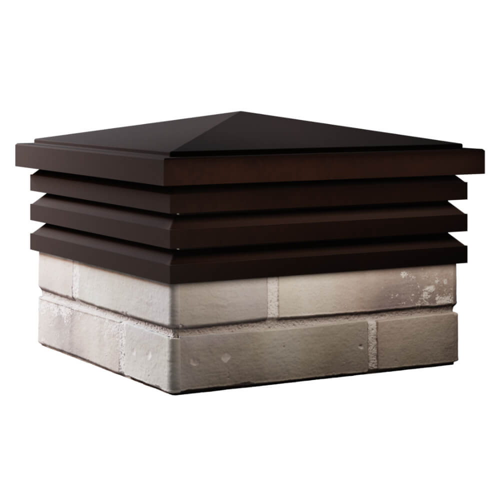 Колпак Zking Бона ХайТек Коричневый на столб 1.5х1.5 кирпича (385х385мм) в Волгограде фото