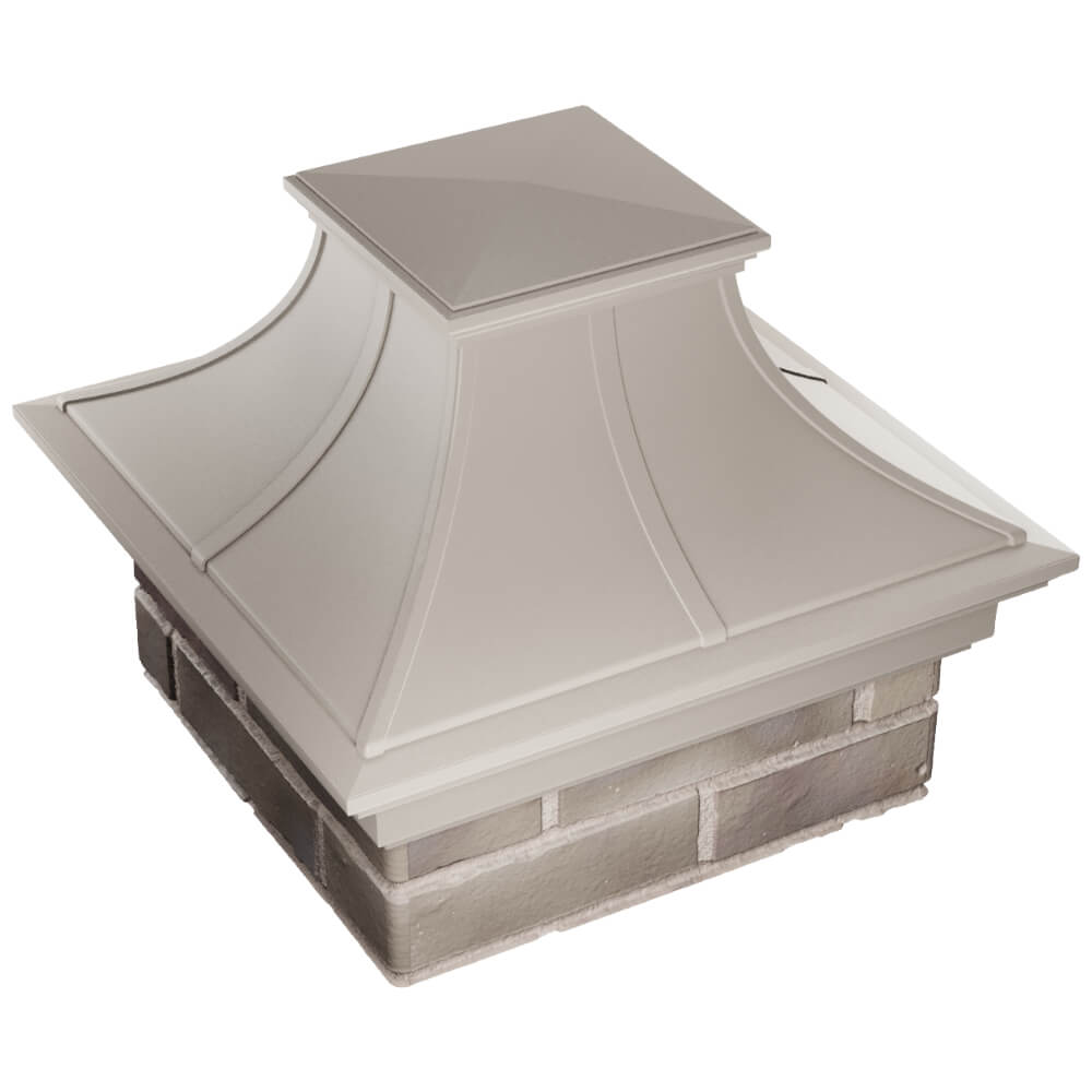 Колпак Zking Монблан Премиум Бежевый на столб 1.5х1.5 кирпича (385х385мм) в Волгограде фото